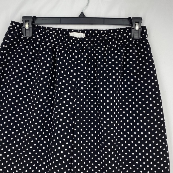 H&M Conscious Womens 12 Wide Leg Capri Pants Black White Polka Dot 100% Poly - Picture 2 of 8